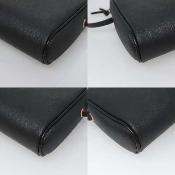 DIOR Honeycomb Canvas Shoulder Bag Pvc Black Gold - Picture 10 of 12